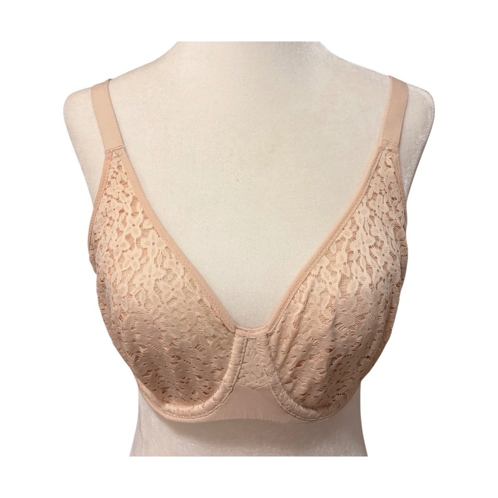 Chantelle Magnifique Lace Minimizer Bra 34DD Nude Underwire Full Coverage